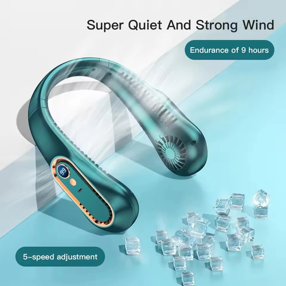 Neck Fan Hands Free Bladeless Cooling Fans USB Rechargeable Portable Hanging UK