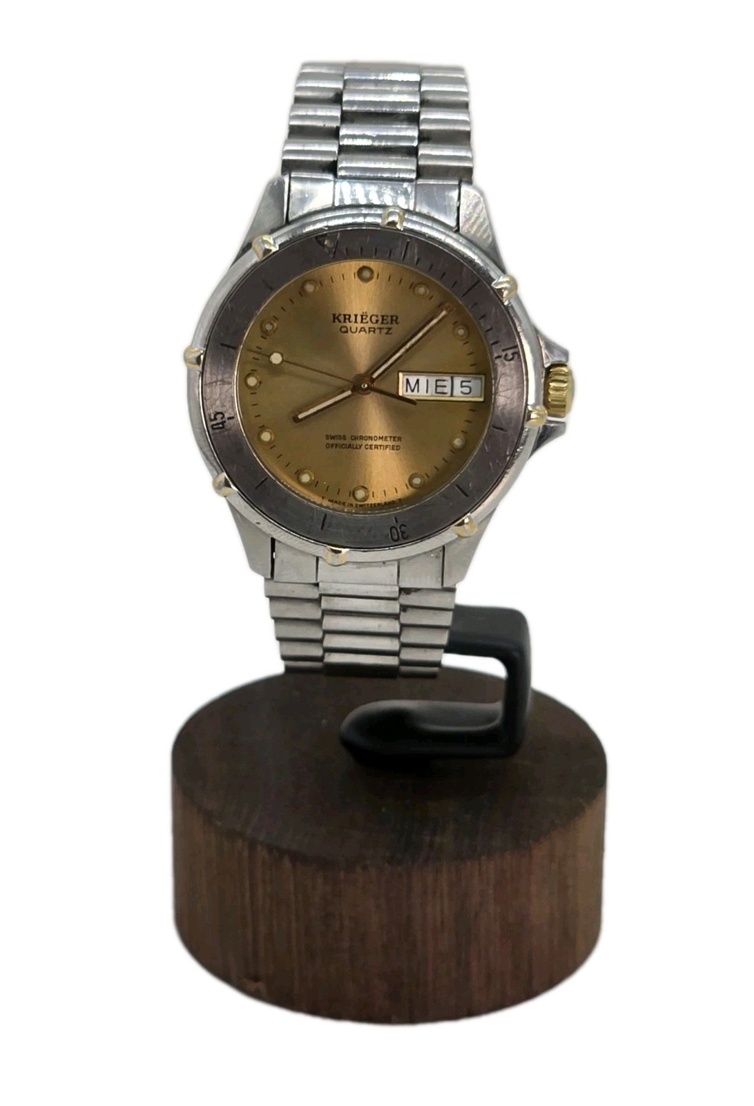 Krieger M882 Watch Stainless Steel Certified Swiss Chronometer Day Date New Batt