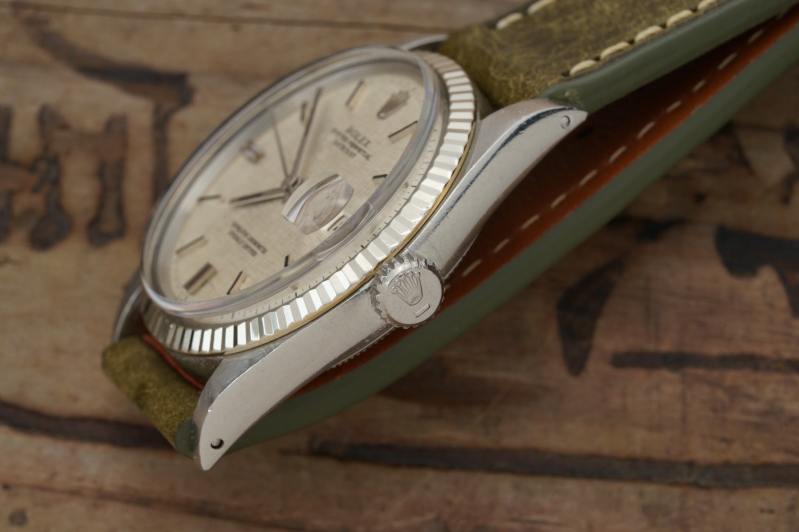 c1970 Serviced ROLEX Vintage DateJust 1601 Linen Dial 36mm cal.1570 #1586