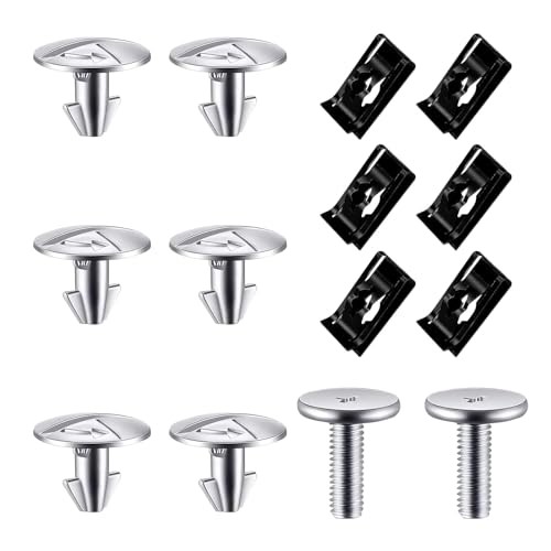 14PCS Lower Engine Cover Pin Screws, Metal Rust-proof Splash Shield Fastener