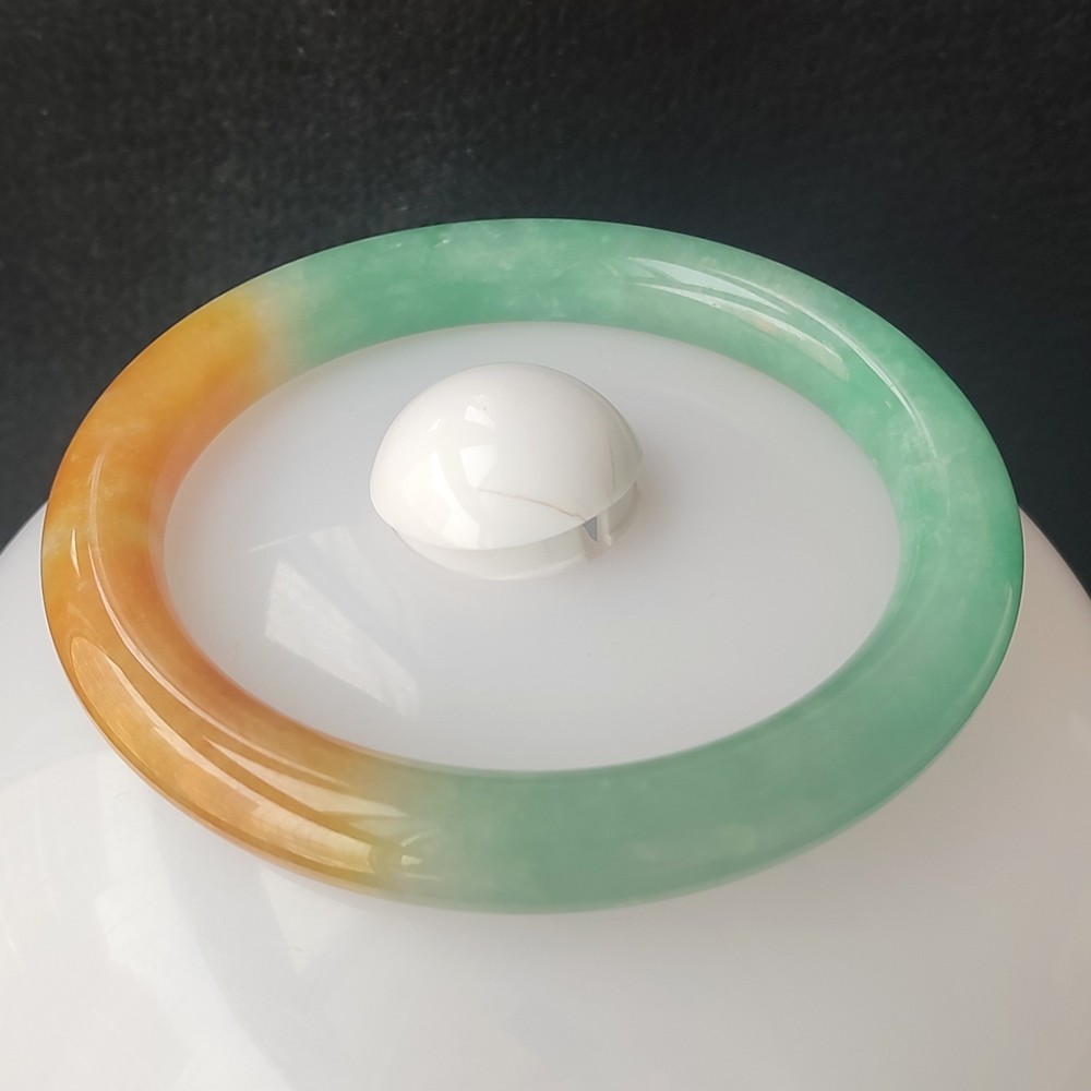 Certified Grade A Red Green 60-61mm Natural Burma Jade jadeite Bangle Bracelet