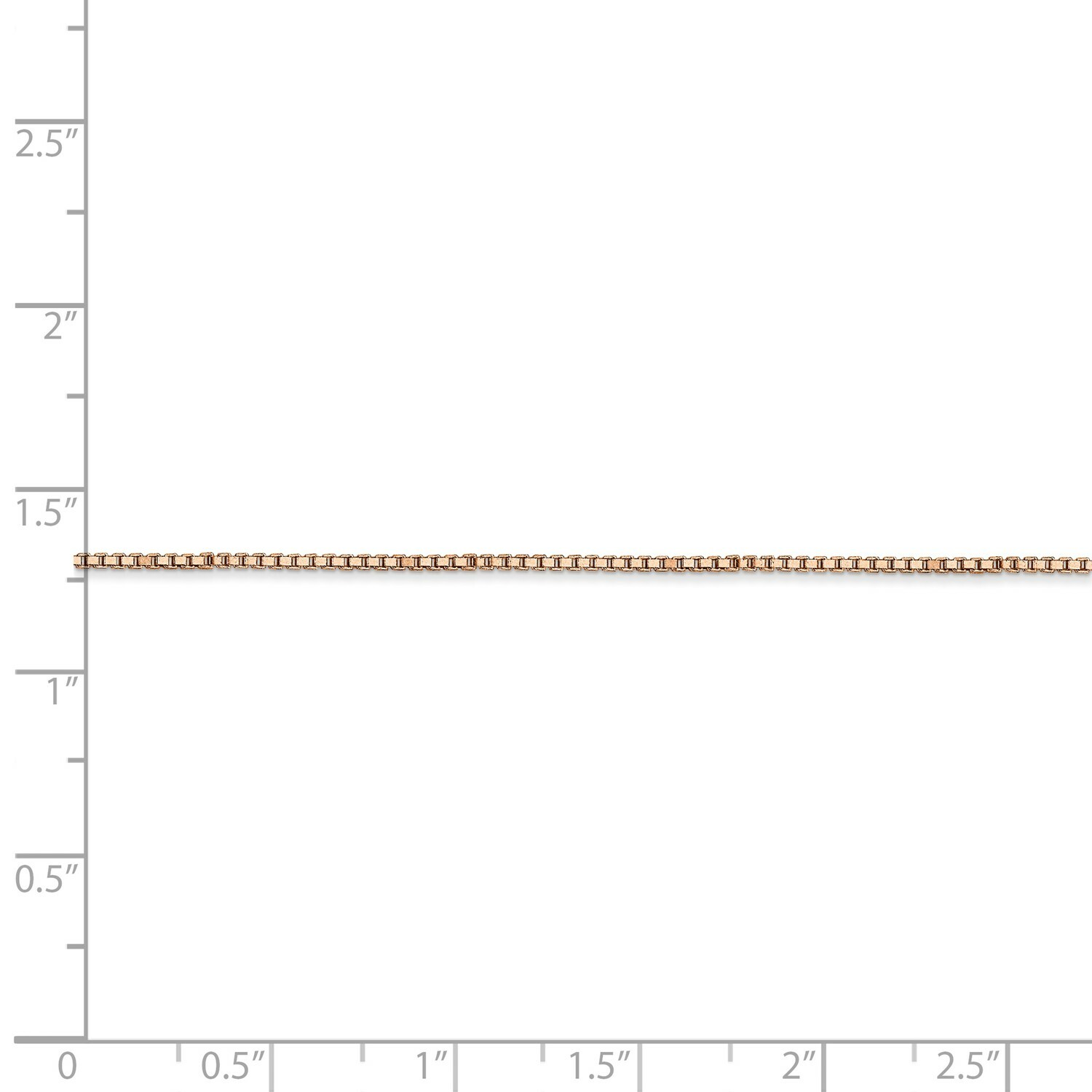 14k Rose Gold 1mm Solid Plain Box Link Chain w/ Lobster Clasp 16″ – 30″