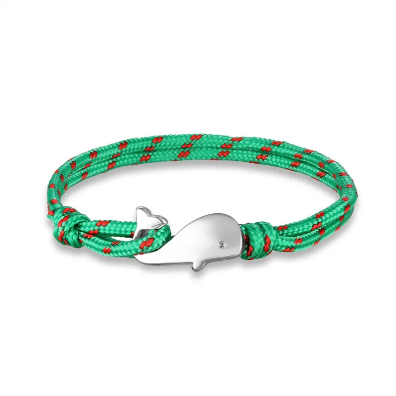 Paracord Rope Bracelet Men Silver Tone Wrap Layered Strand Metal Jewelry