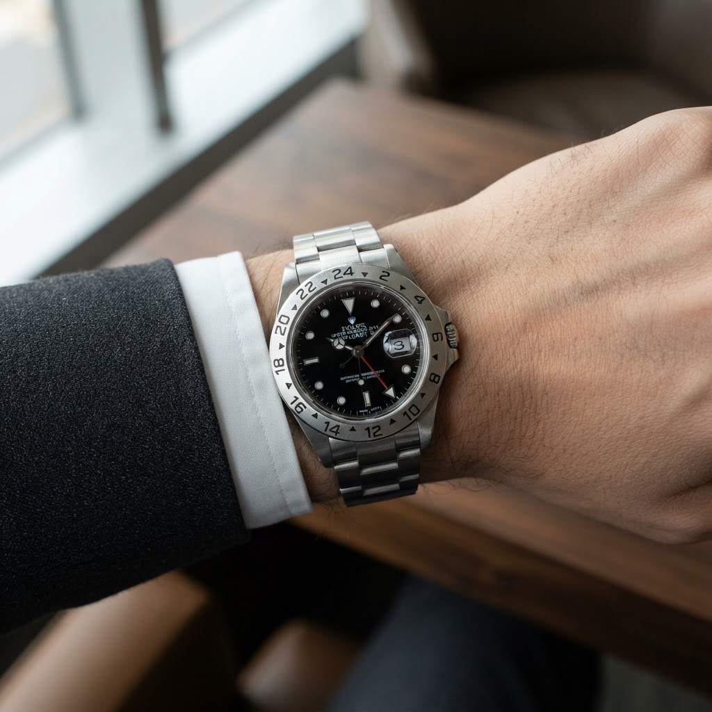 Rolex Explorer II 16570 Polar Black Dial Stainless Steel Automatic Watch