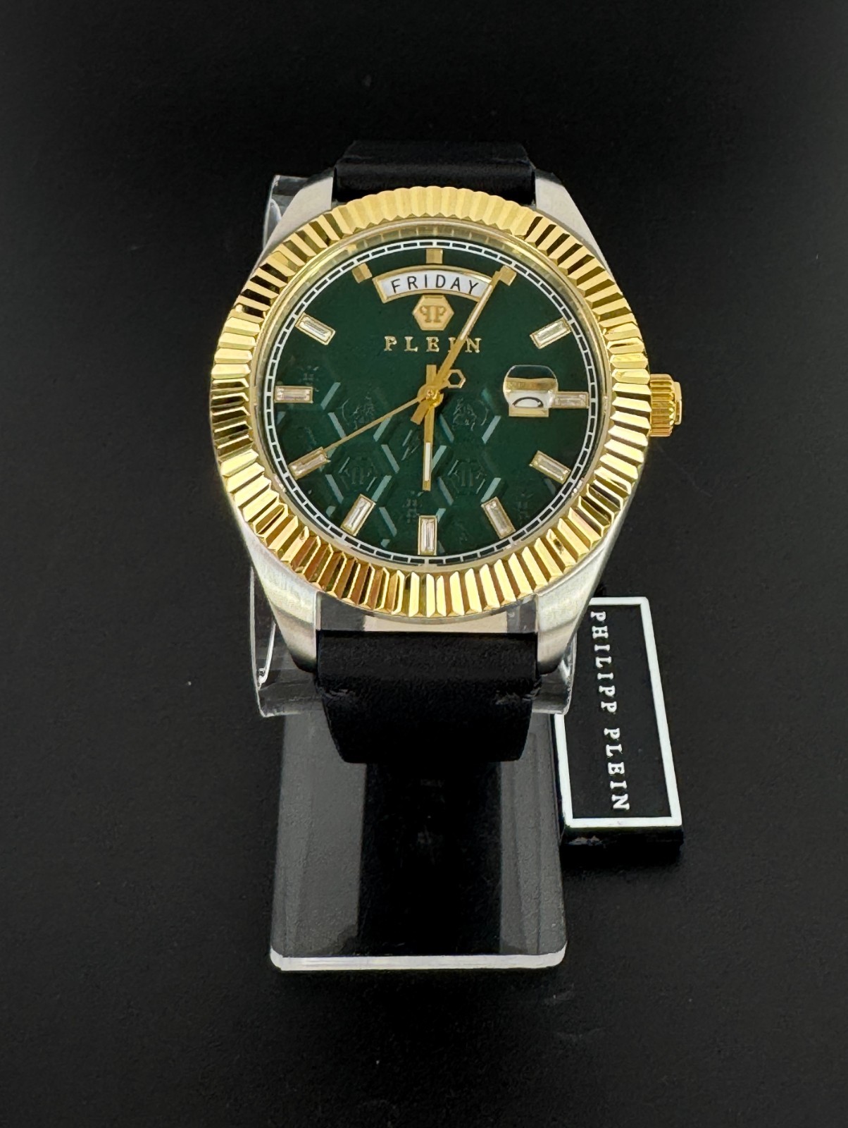 $450 Philipp Plein New Men Date Superlative Gent Watch Gold Stainless PWPVA0124