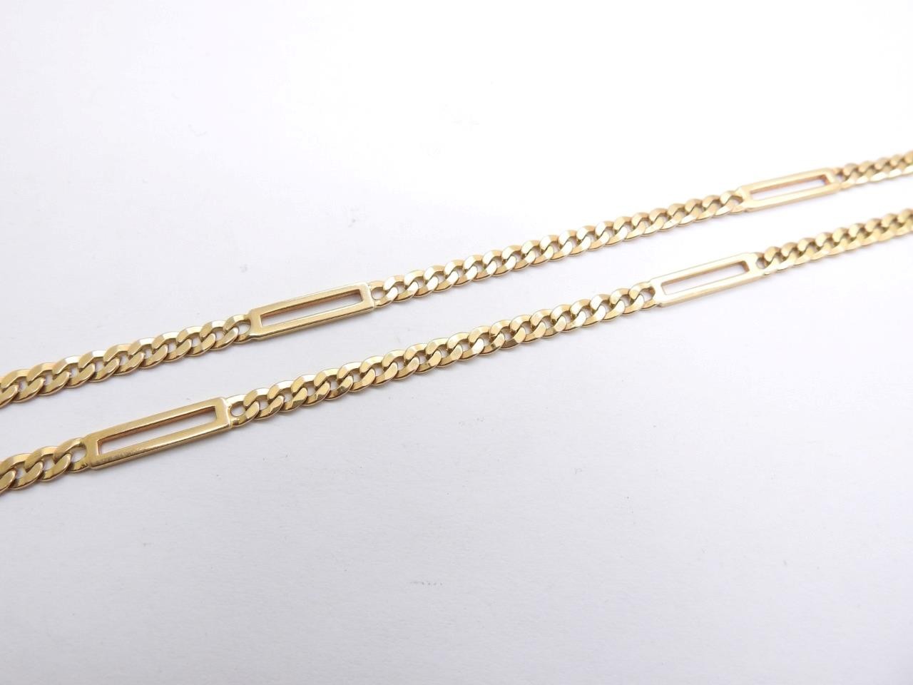 10K Solid Yellow Gold Fancy Curb Link Chain Necklace 20” long 10.5 grams