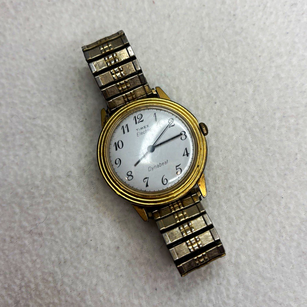 Timex Electric Dynabeat Women’s Quartz Analog White Dial Two-Tone Vintage Watch
