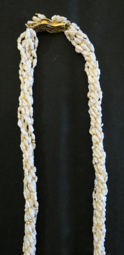 Vintage 14K Yellow Gold Seed Pearl Beaded Multi-Strand Necklace 17 1/2”