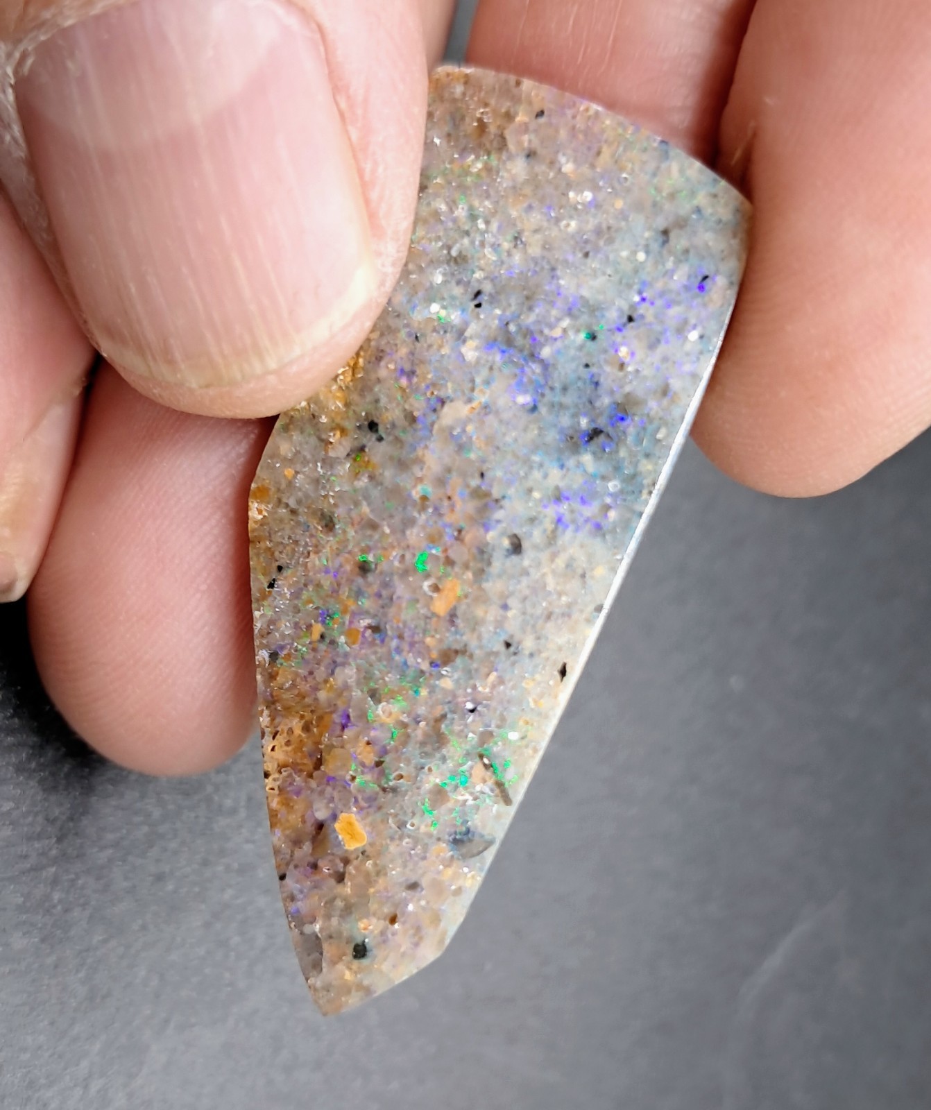 Louisiana Opal Cabochon 43.5 X 18 mm Freeform