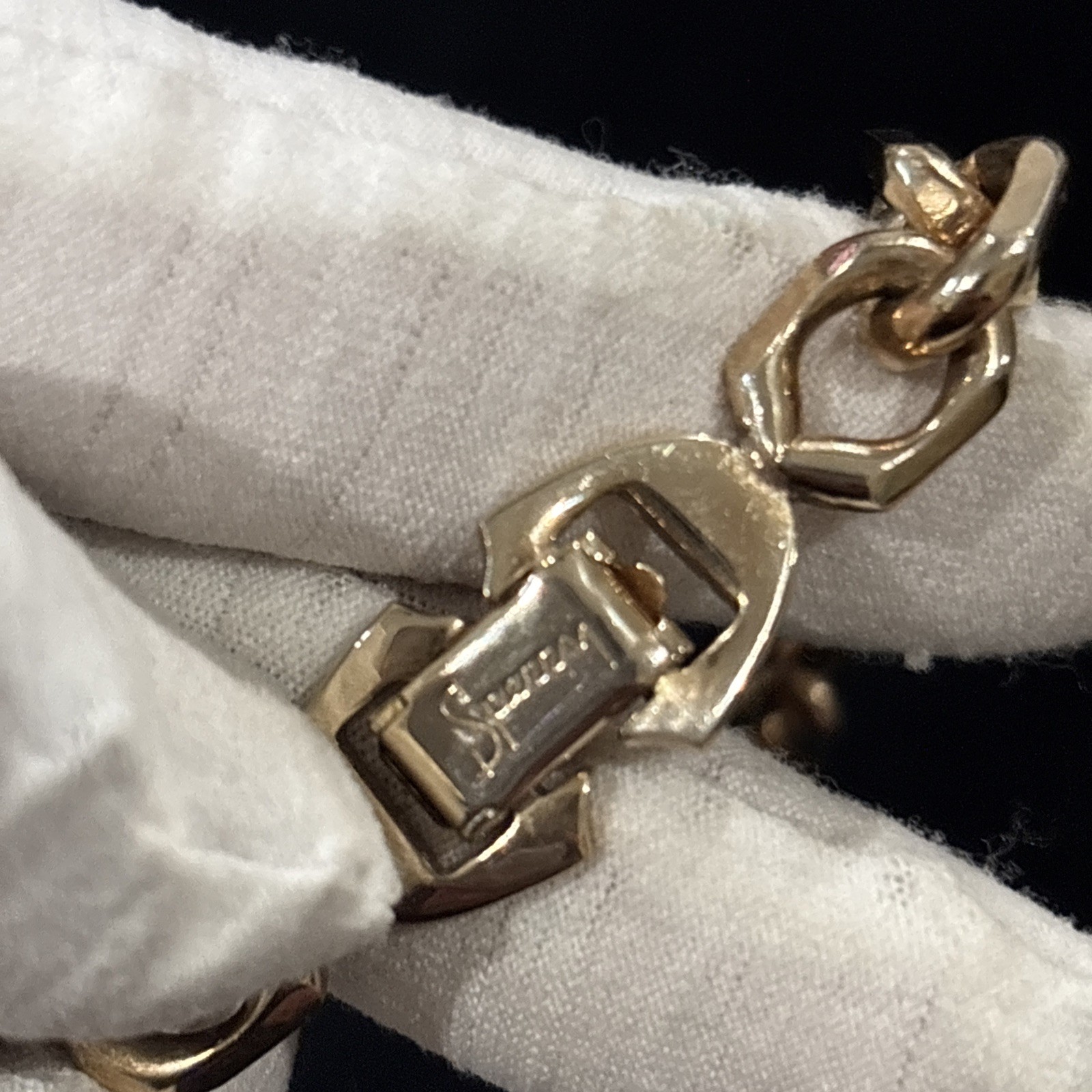 Sperry Gold Tone Chunky Rolo Link Chain Necklace 15” 9.7mm Vintage Signed