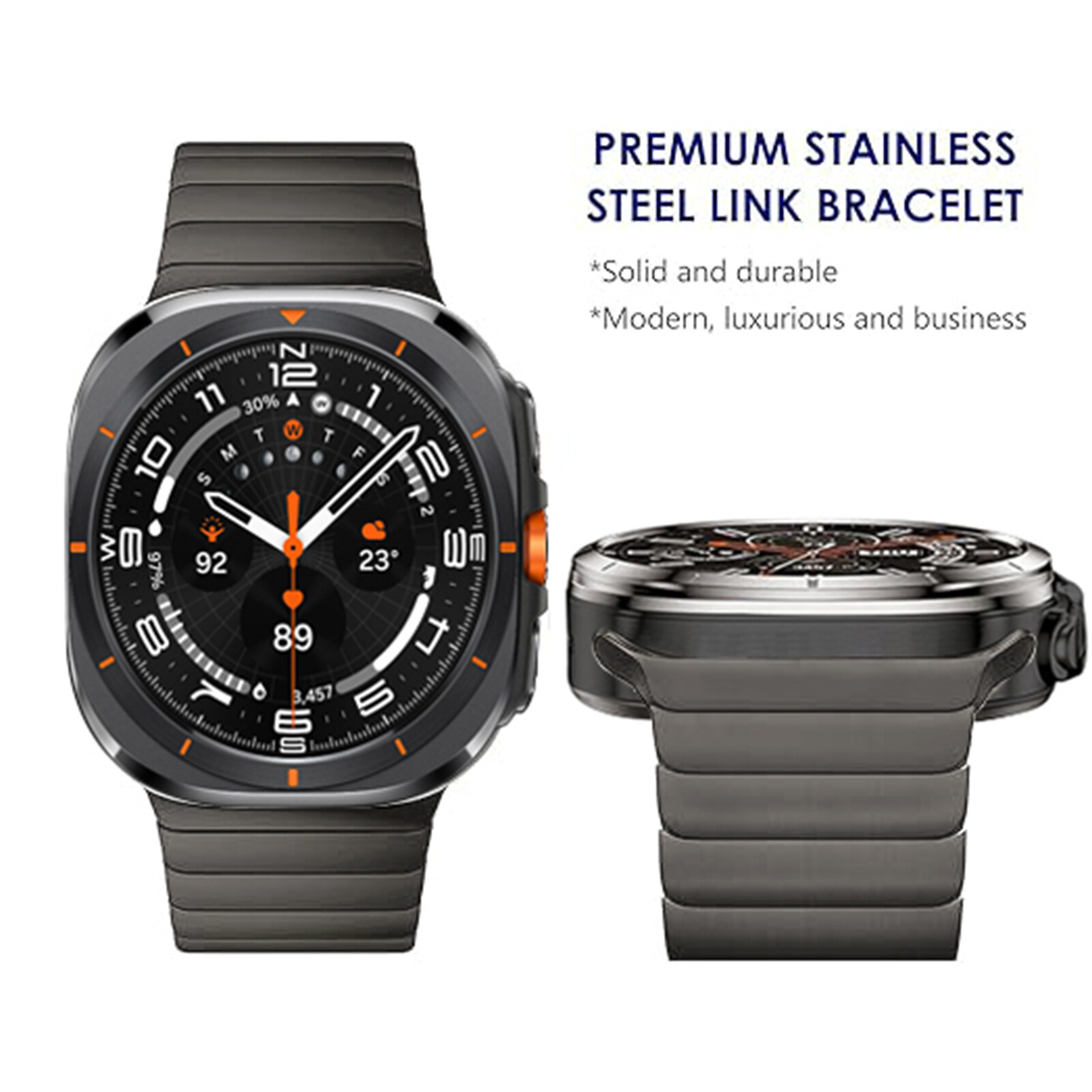 Rugged Titanium Alloy or Stainless Steel Metal Band For Galaxy Watch Ultra 47mm