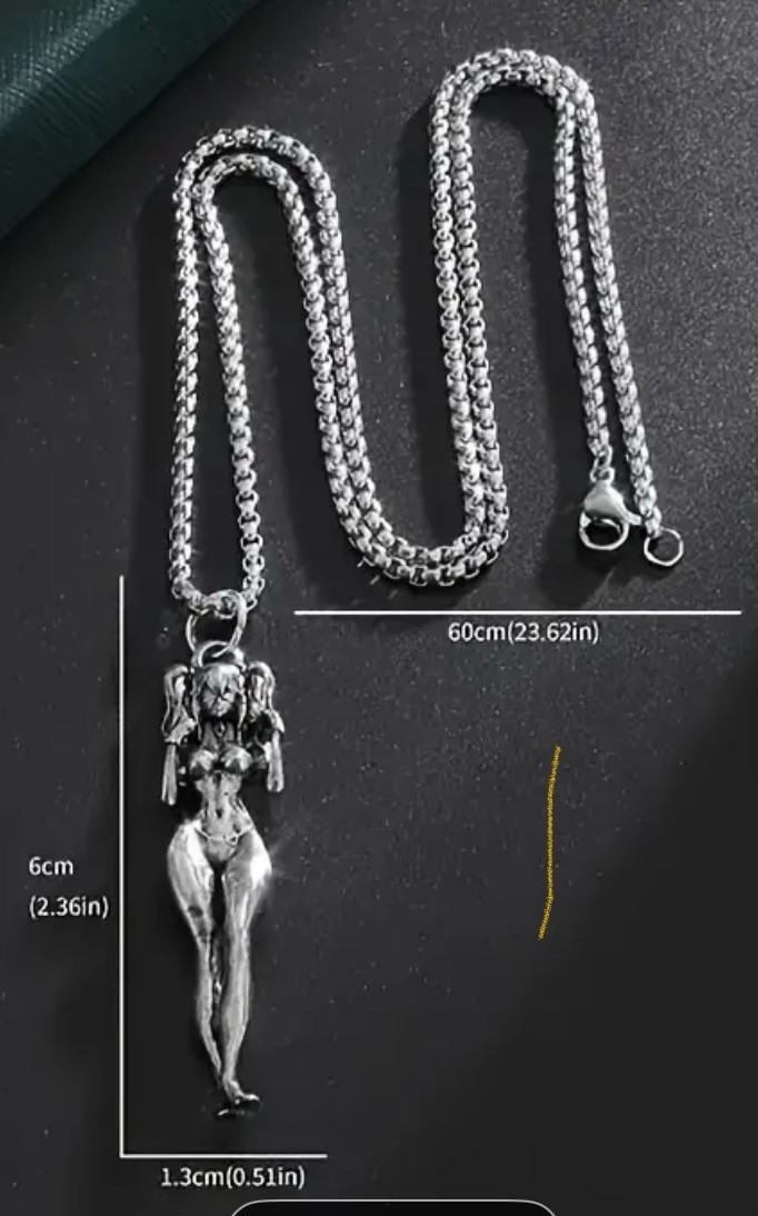 Men’s Amulet Stainless Steel Sexy Witch Girl Necklace Pendant Jewelry Wholesale