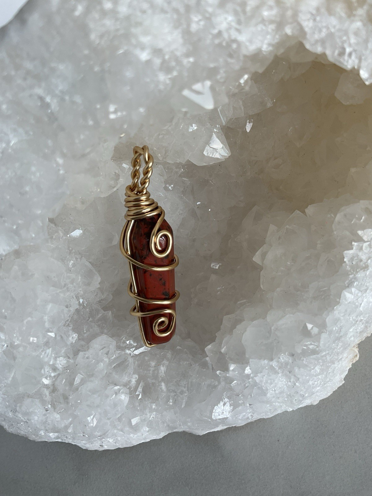 Wire Wrapped Crystal Pendant