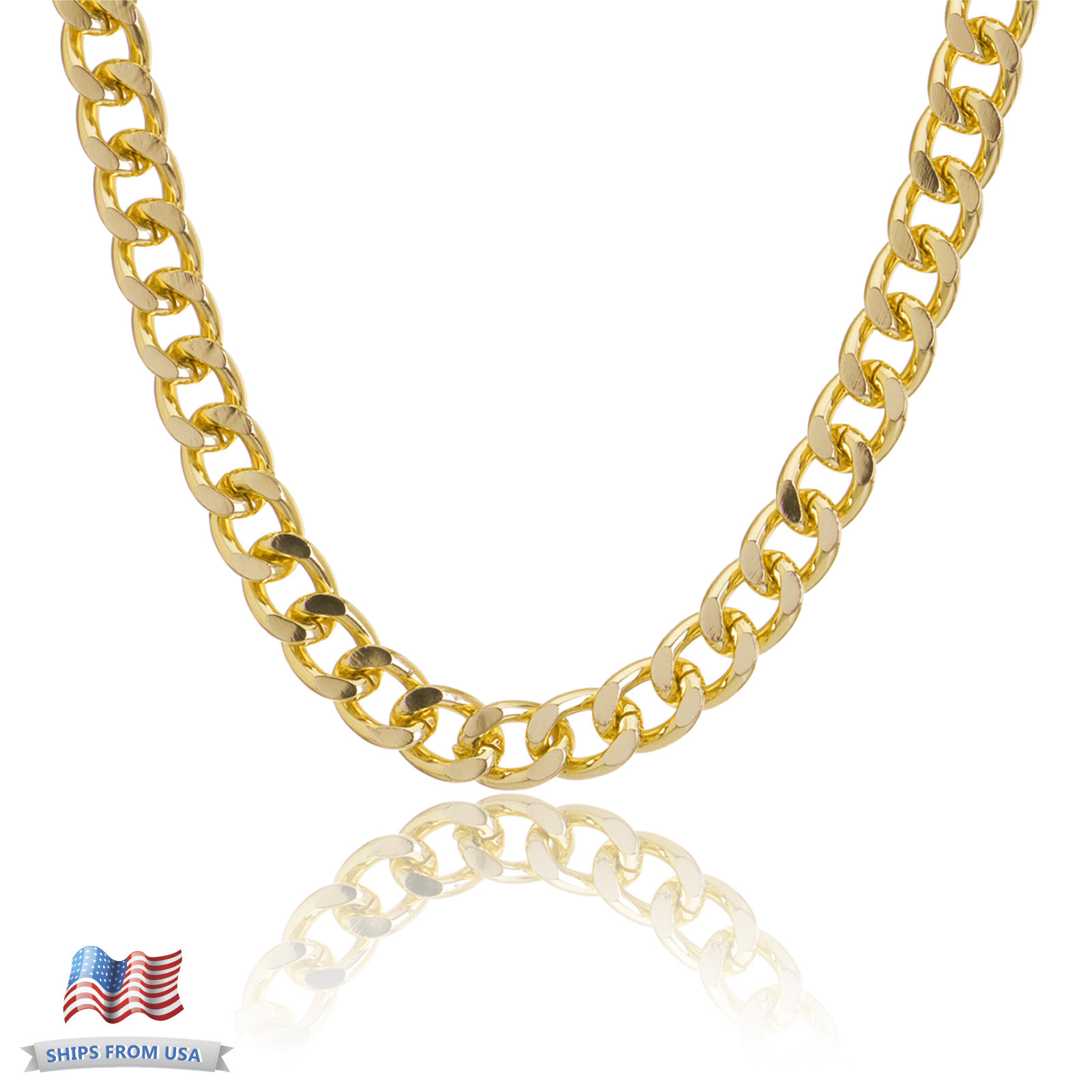 Men’s Gold Plated XXL Chunky Cuban Chain Necklace ALM008 18″ 20″ 24″ 30″ 36″