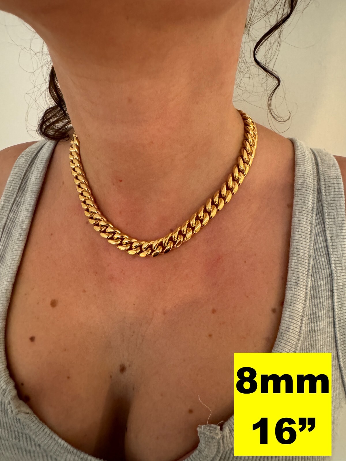 Miami Cuban Link Chain Necklace Bracelet 18k Gold Plated Stainless Steel 6-18mm
