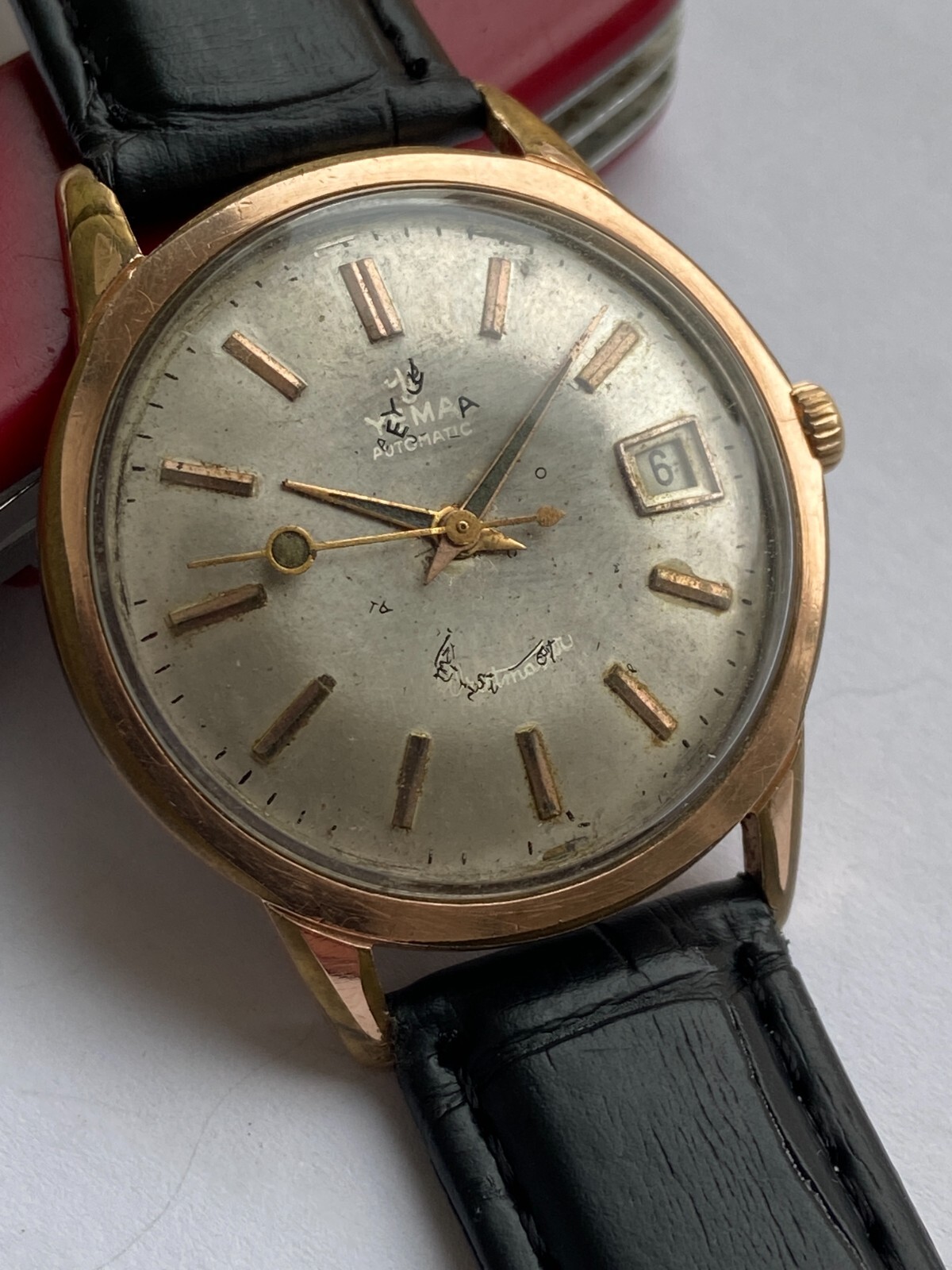 Vintage RARE Men WatchYema automatic wristmaster SALE RRR FOR PARTS AU ETA 2472