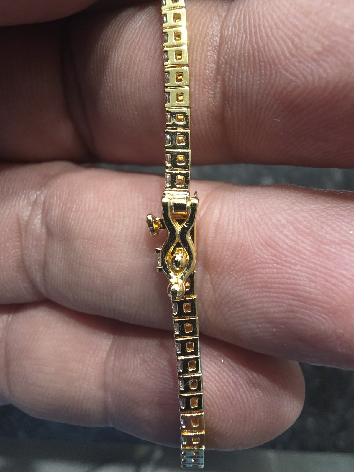 5ct Moissanite Tennis Necklace Yellow Gold Plated 2mm×18″