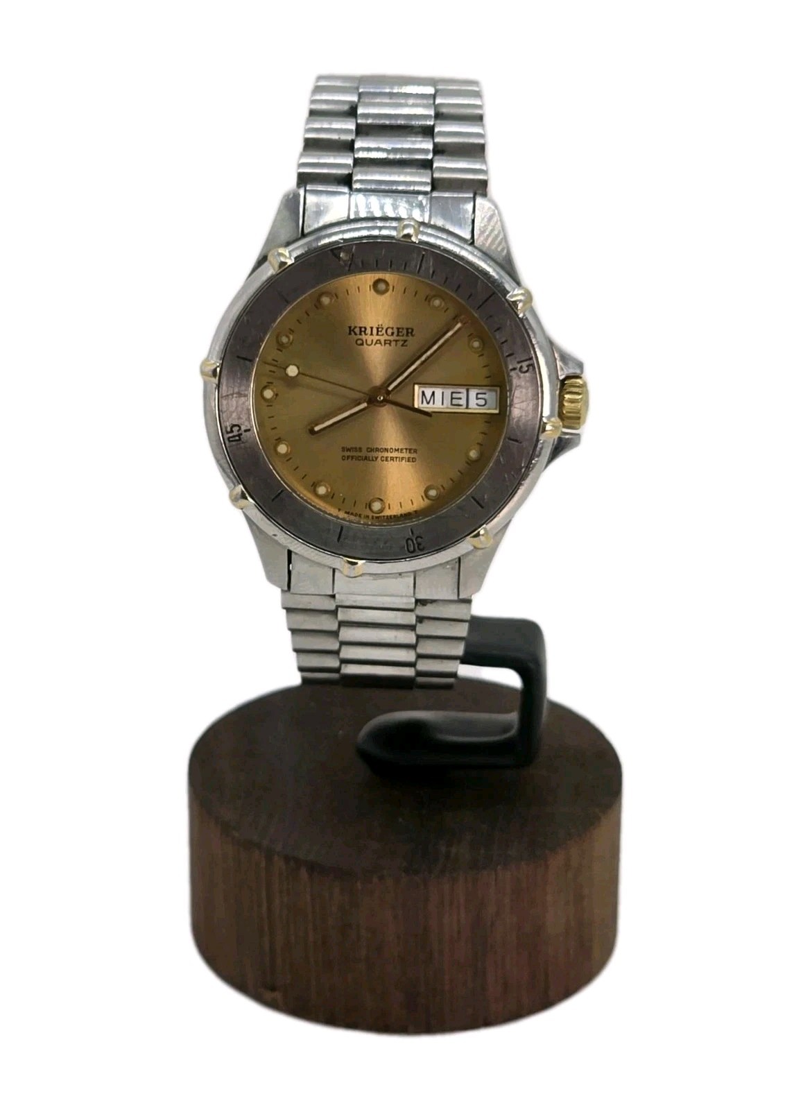 Krieger M882 Watch Stainless Steel Certified Swiss Chronometer Day Date New Batt