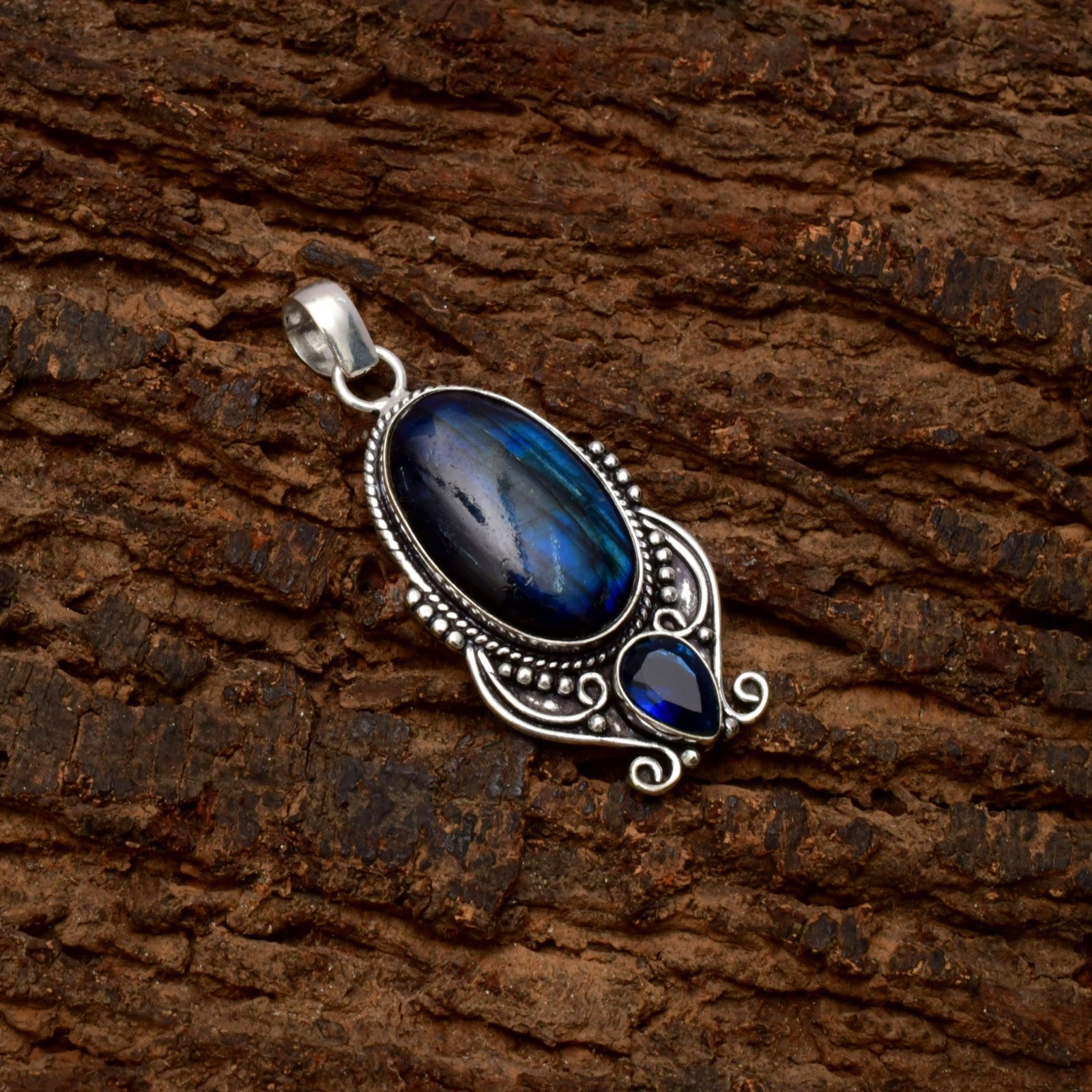Labradorite Gemstone 925 Sterling Silver Jewelry Pendant 1-2″