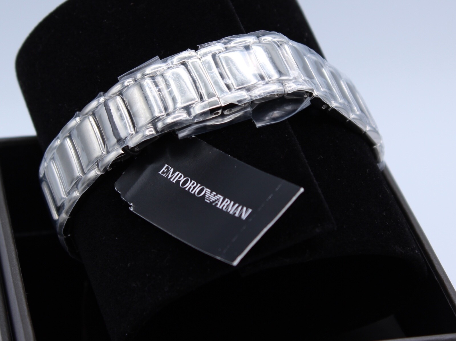 NEW AUTHENTIC EMPORIO ARMANI LUIGI BETA CLASSIC SILVER BLACK MEN’S AR1853 WATCH
