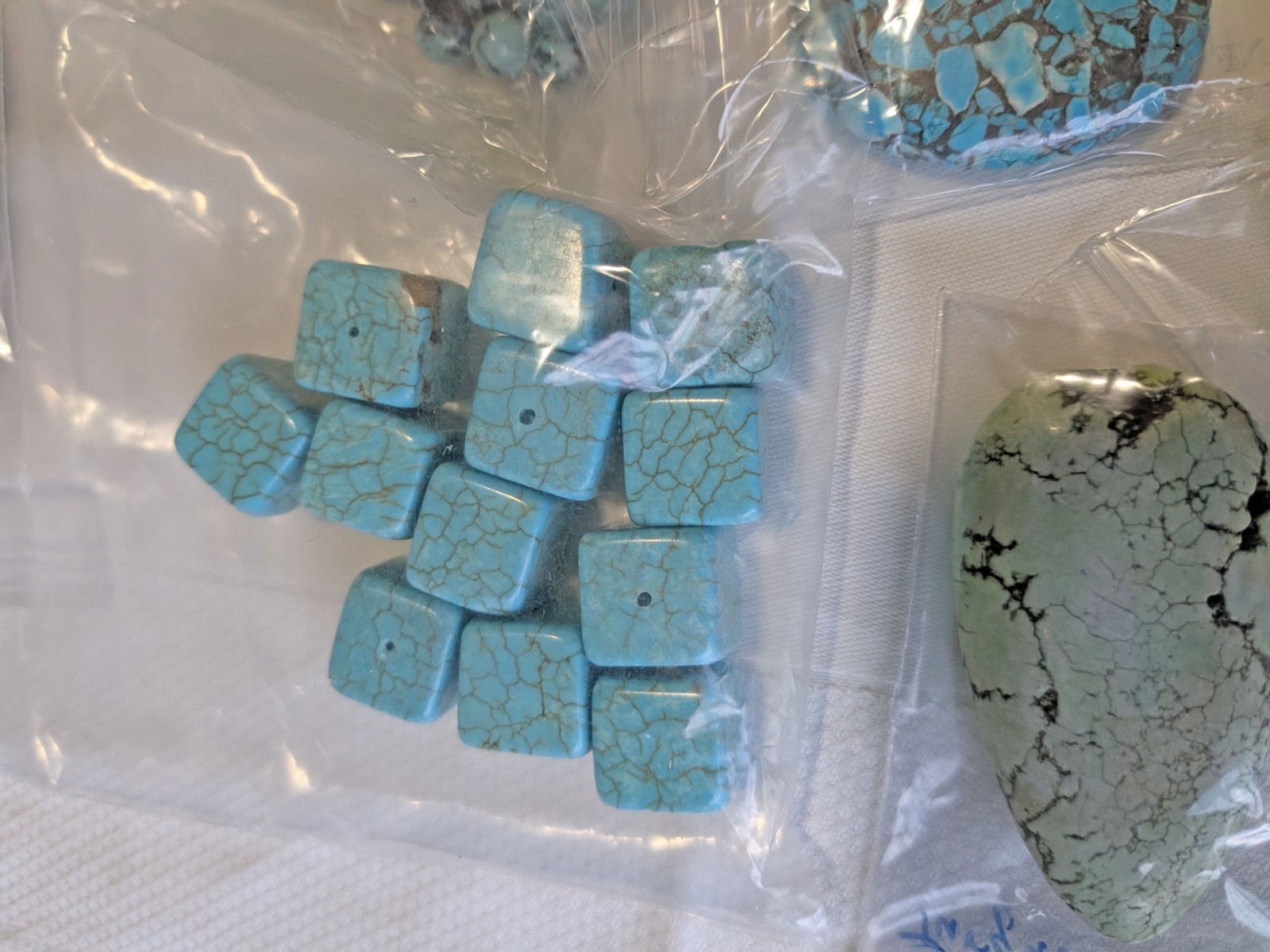 Turquoise & Magnesite beads Mixed Lot for DIY jewelry, Various size, shapes