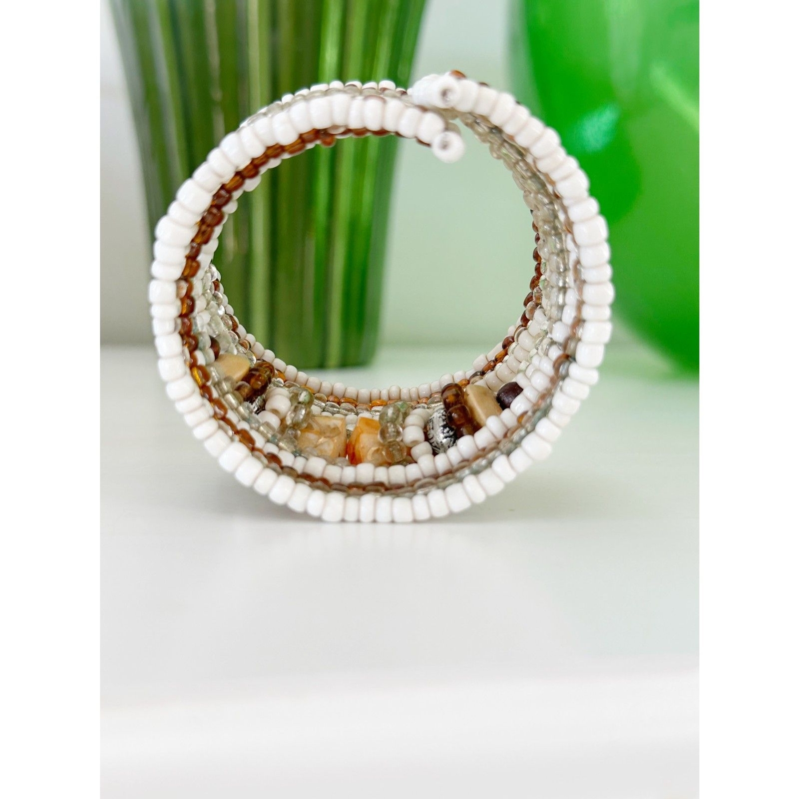 Boho Beaded Wrap Bracelet Multi-Layer Stretch Cuff