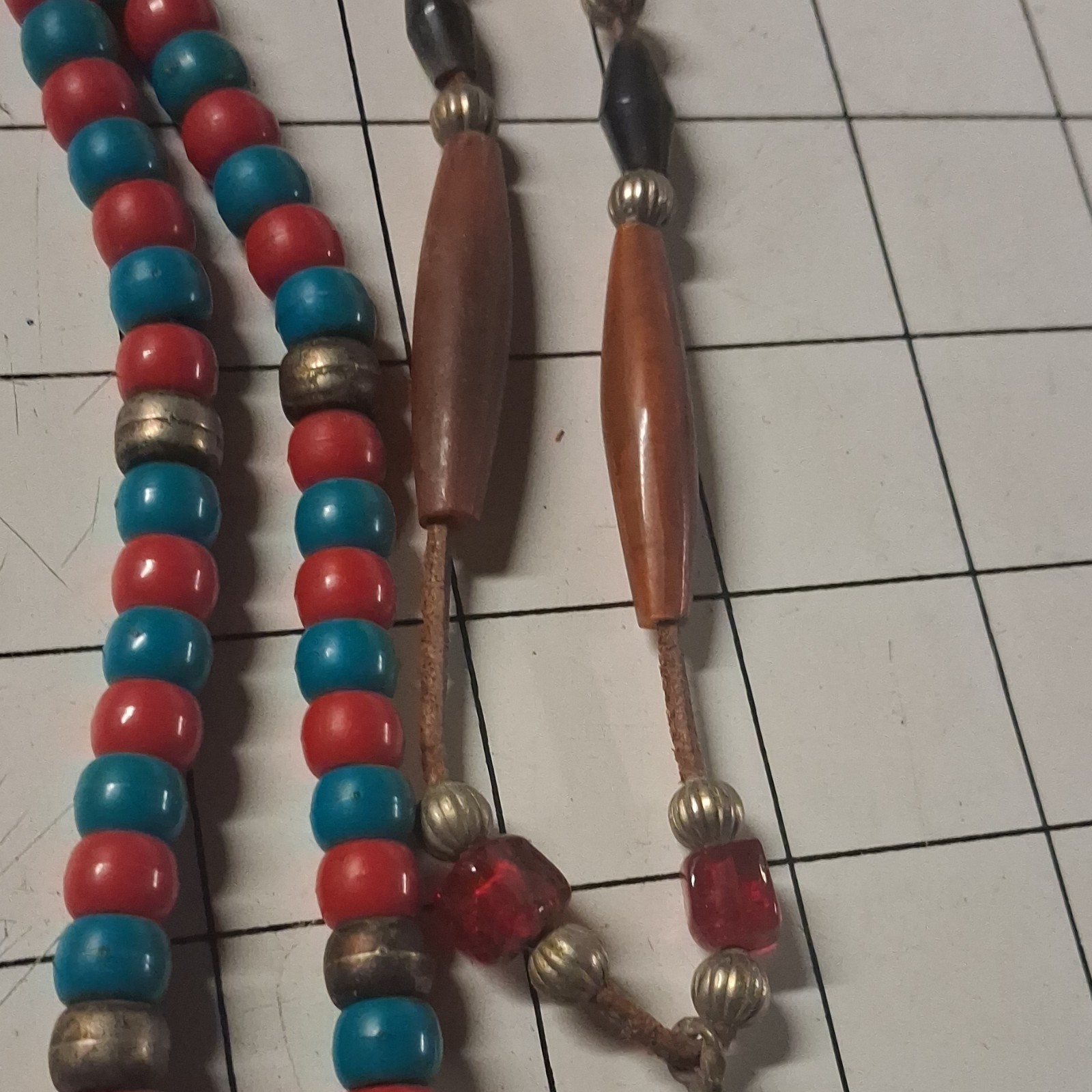 Leather Cord Beaded Necklace Shell Bone Charm Pendant Adjustable Bolo