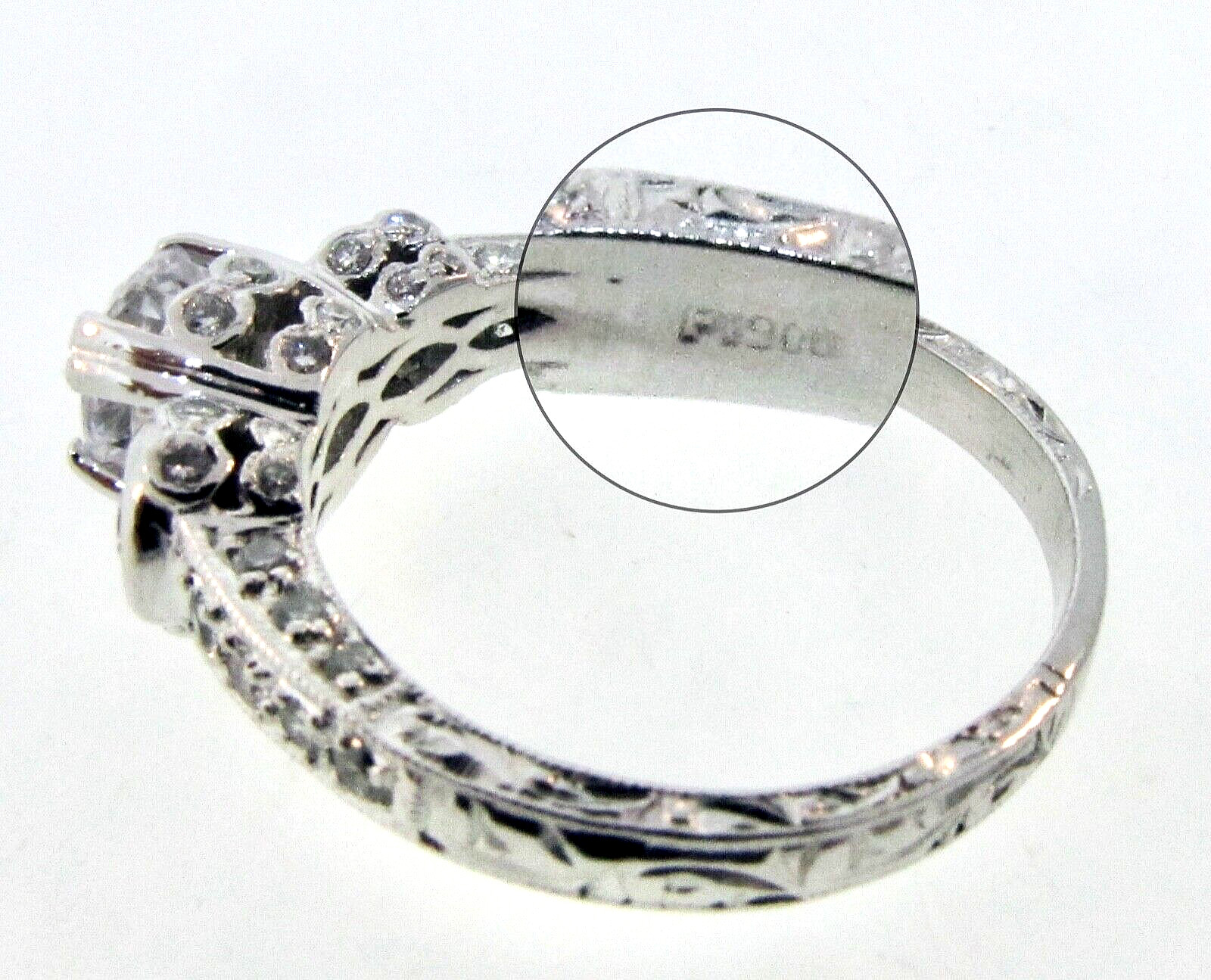 Art Deco Style Platinum Diamond Engagement Ring Setting *ONLY $990*