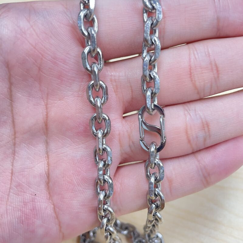 7mm TA1 Pure Titanium Necklace Ice Crystal Titanium Angle Chain Anti Allergic