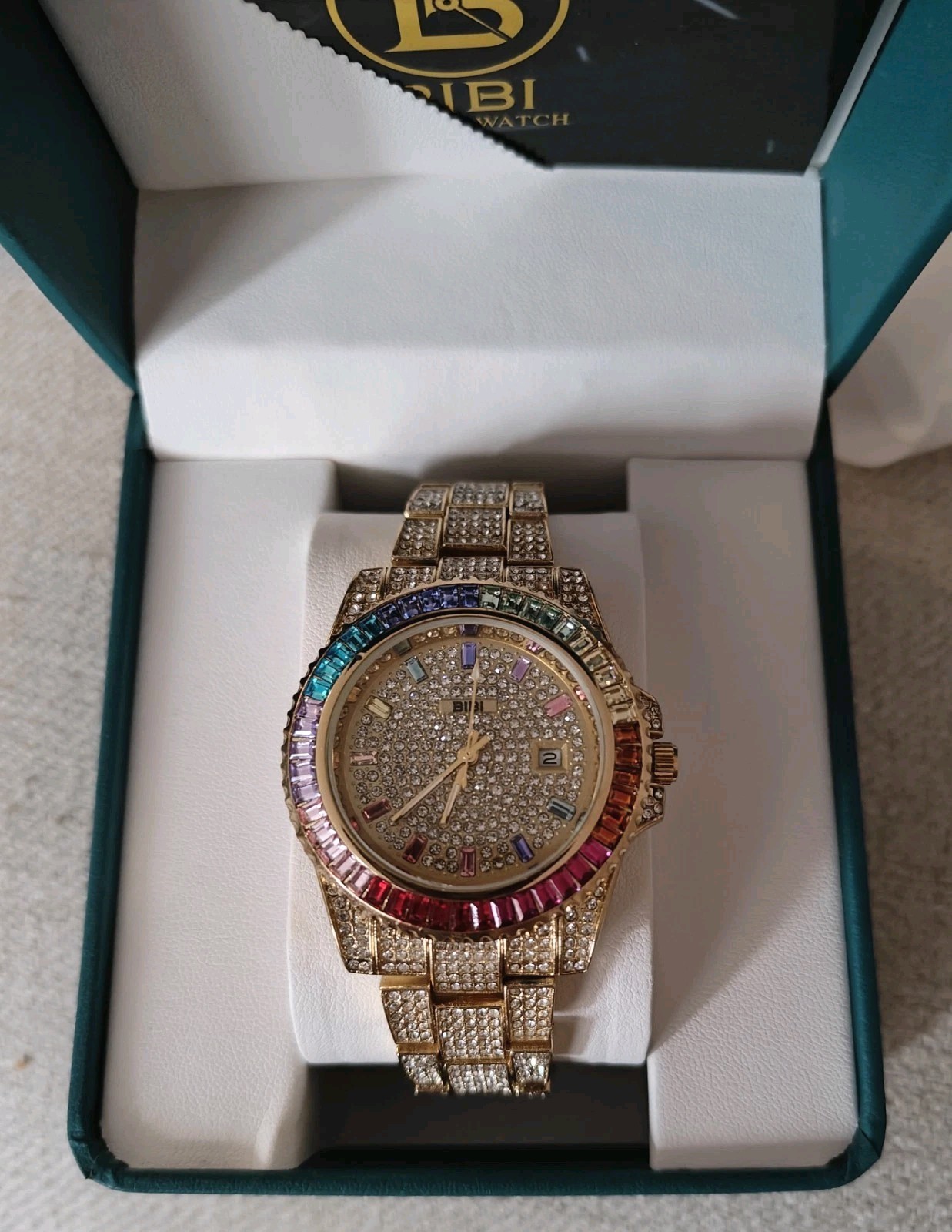 BIBI Luxary Watch, Rainbow Quartz, Adjustable, 7inch NWB