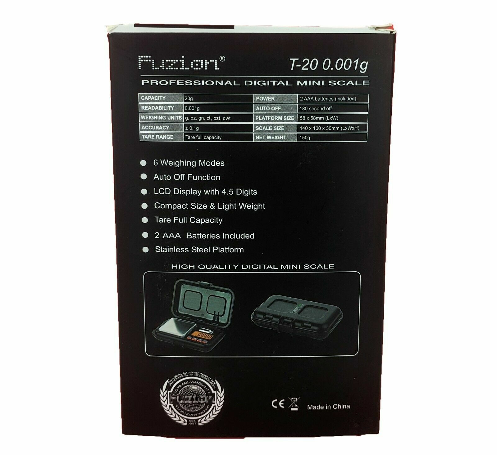Fuzion Tank Digital Pocket Mini Scale, High Precision, T-20/ 0.001g