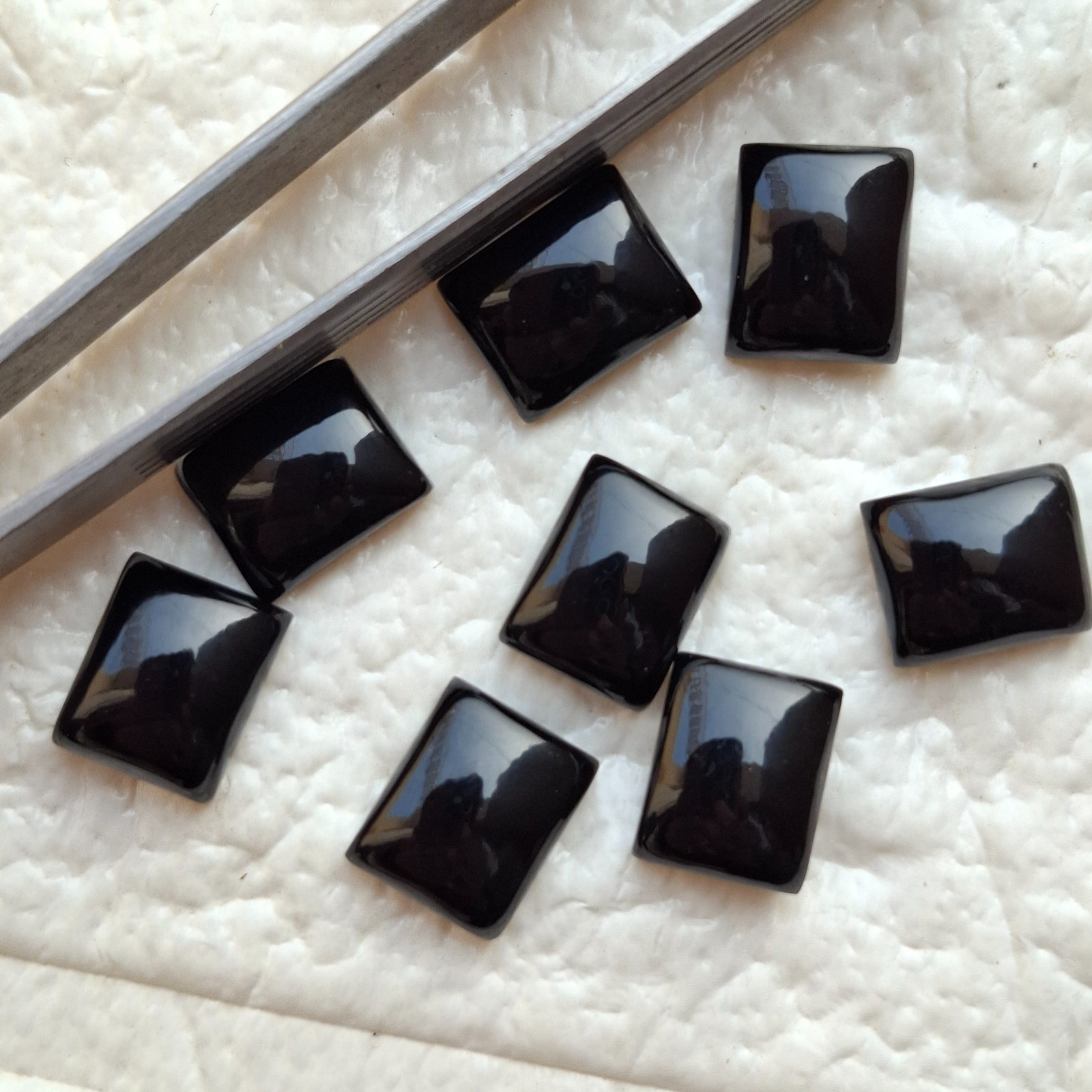 Natural Black Onyx Rectangle Cabochon 6x8mm to 20x25mm Loose Gemstone