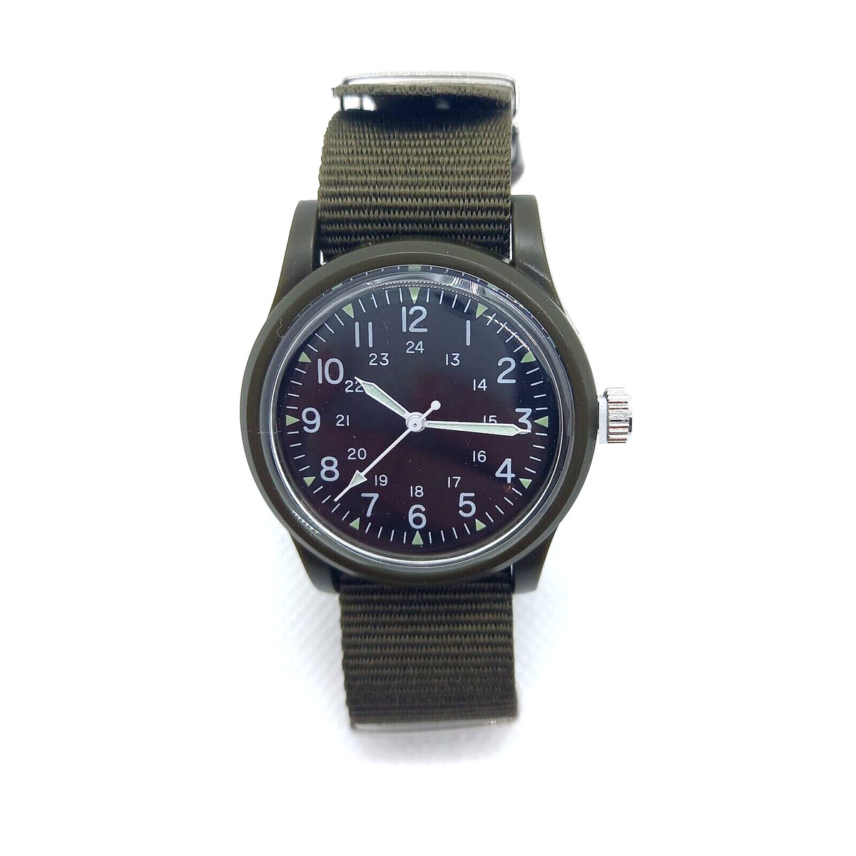 Daiso Military Watch Set of 2 Olive & Black Hattori Seiko Movement fromJAPAN