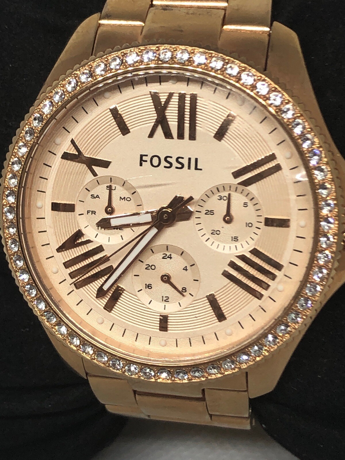 Fossil AM4483 Women’s Stainless Steel Analog Rose Gold Dial Genuine Watch HG49