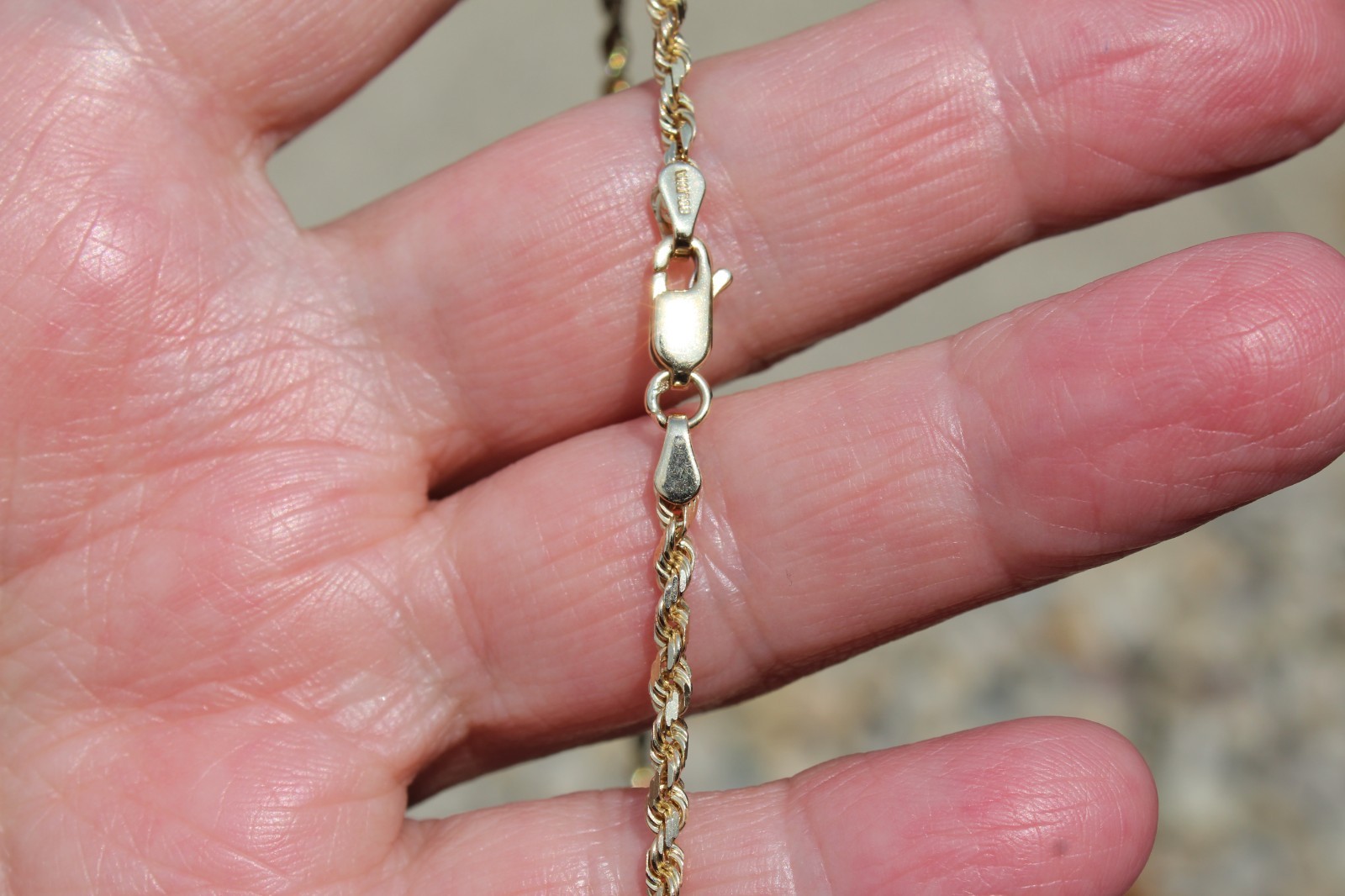 10K Yellow Gold 3mm ROPE Chain 24″ Necklace, 11.1 grams, Signed Midas 104 10k