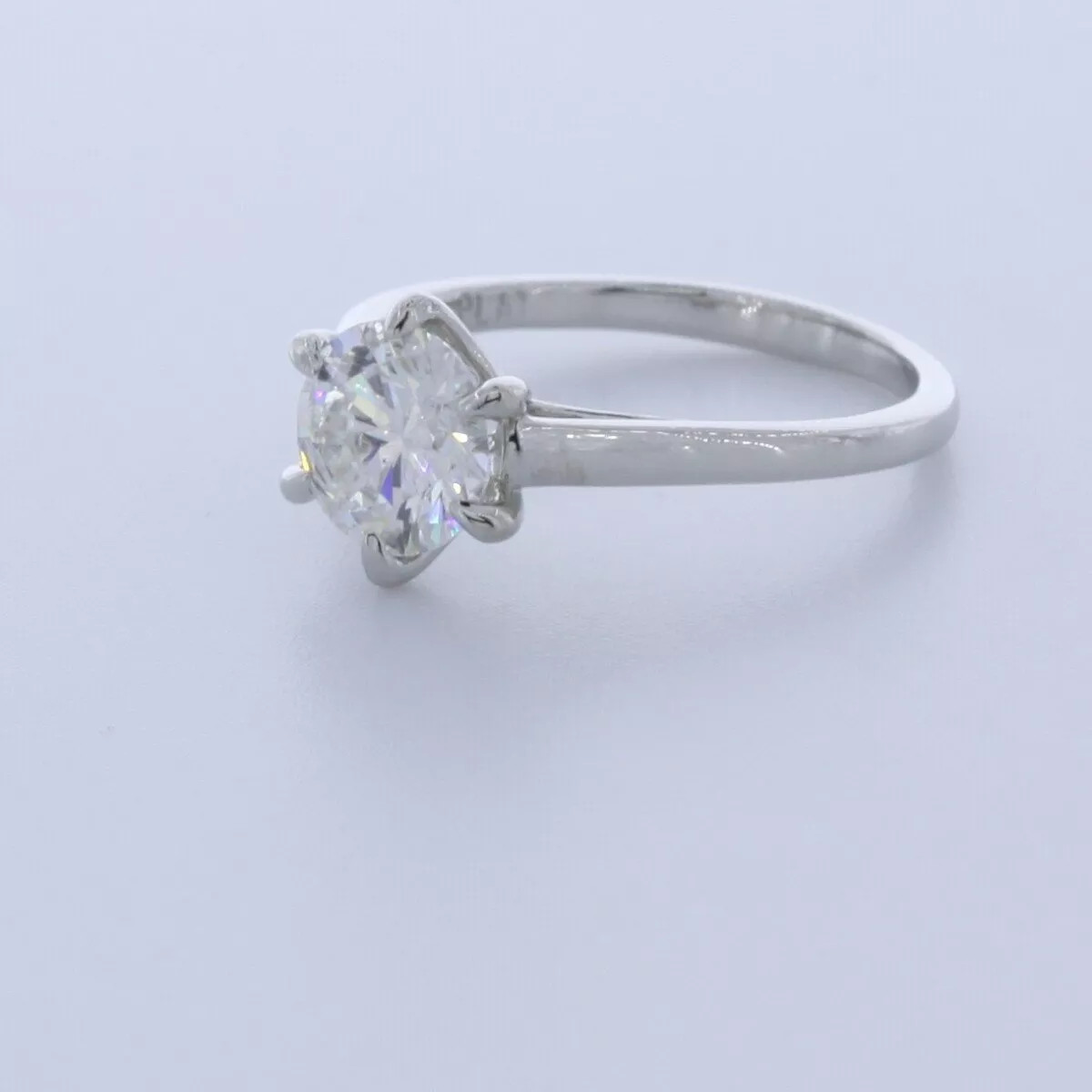 Solitaire Engagement Ring Solid Platinum 1.55 CT Round Lab-Grown Diamond D VS1