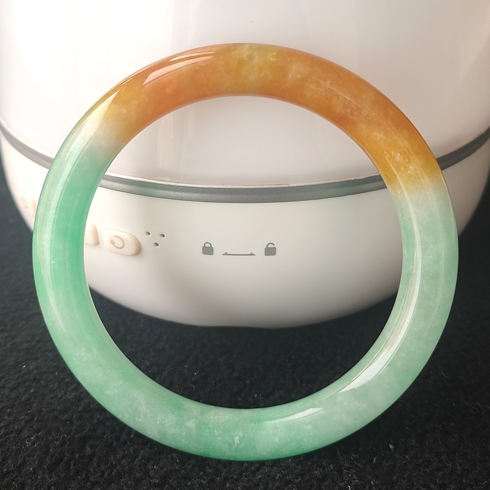 Certified Grade A Red Green 60-61mm Natural Burma Jade jadeite Bangle Bracelet