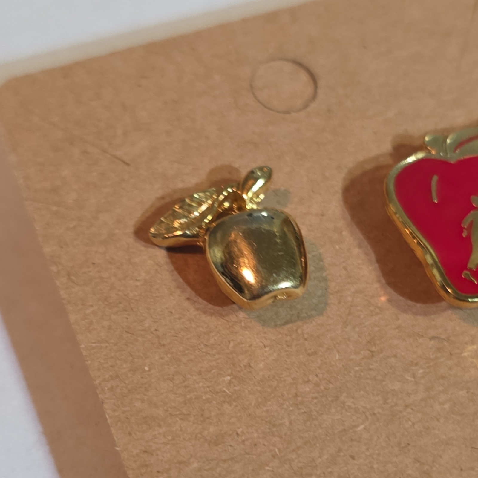 4-Piece Enamel Apple & Balloons Lapel Pin Set Red Gold Tone Metal #apple