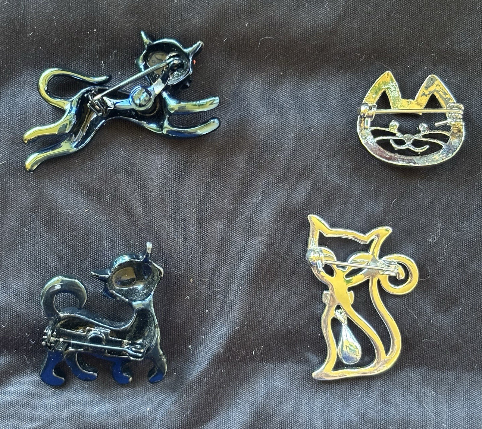 Lot of 4 Fashion Cat Pins