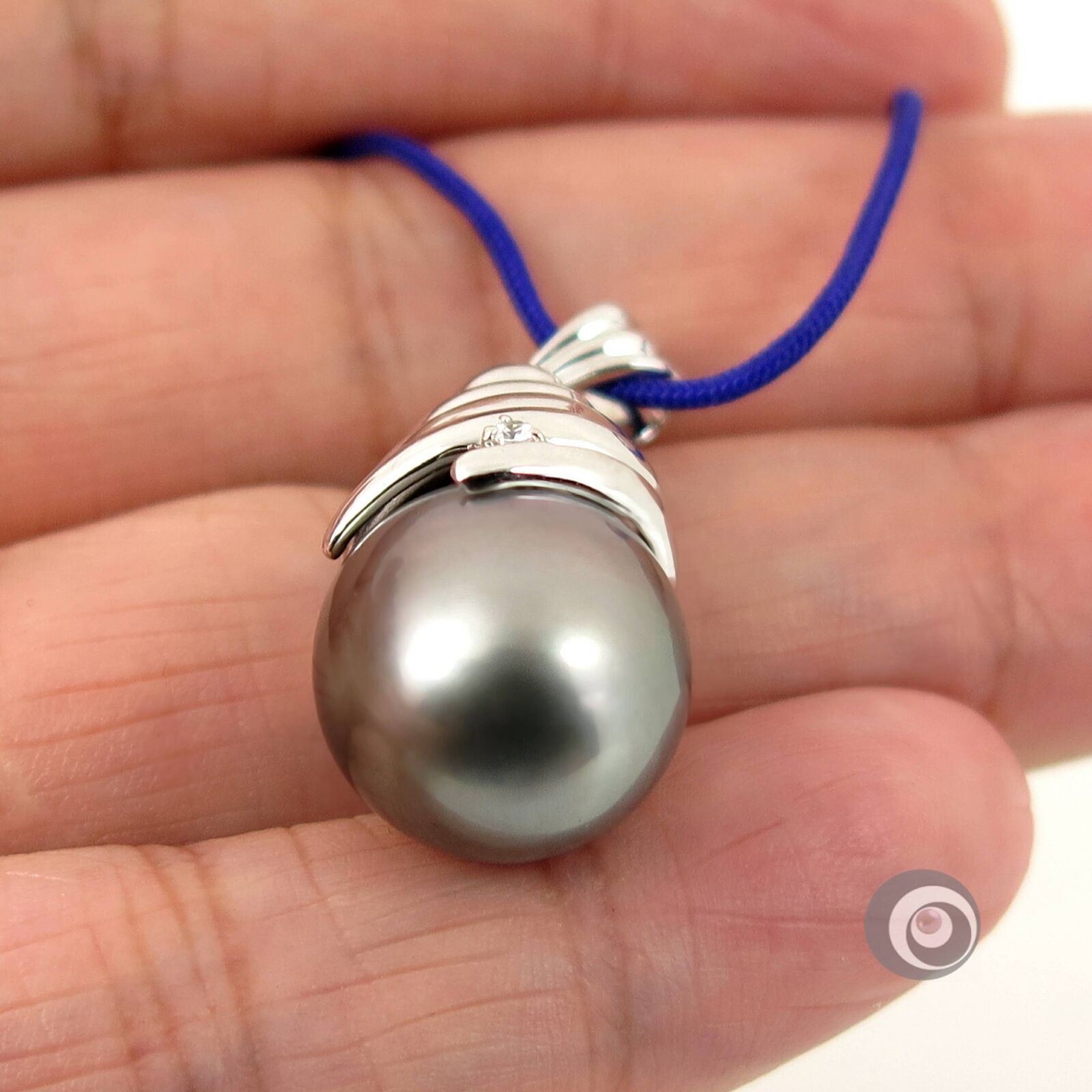 Massive 14.7*17.0mm Genuine Tahitian Pearl Pendant, 925 Sterling Silver #SP1602
