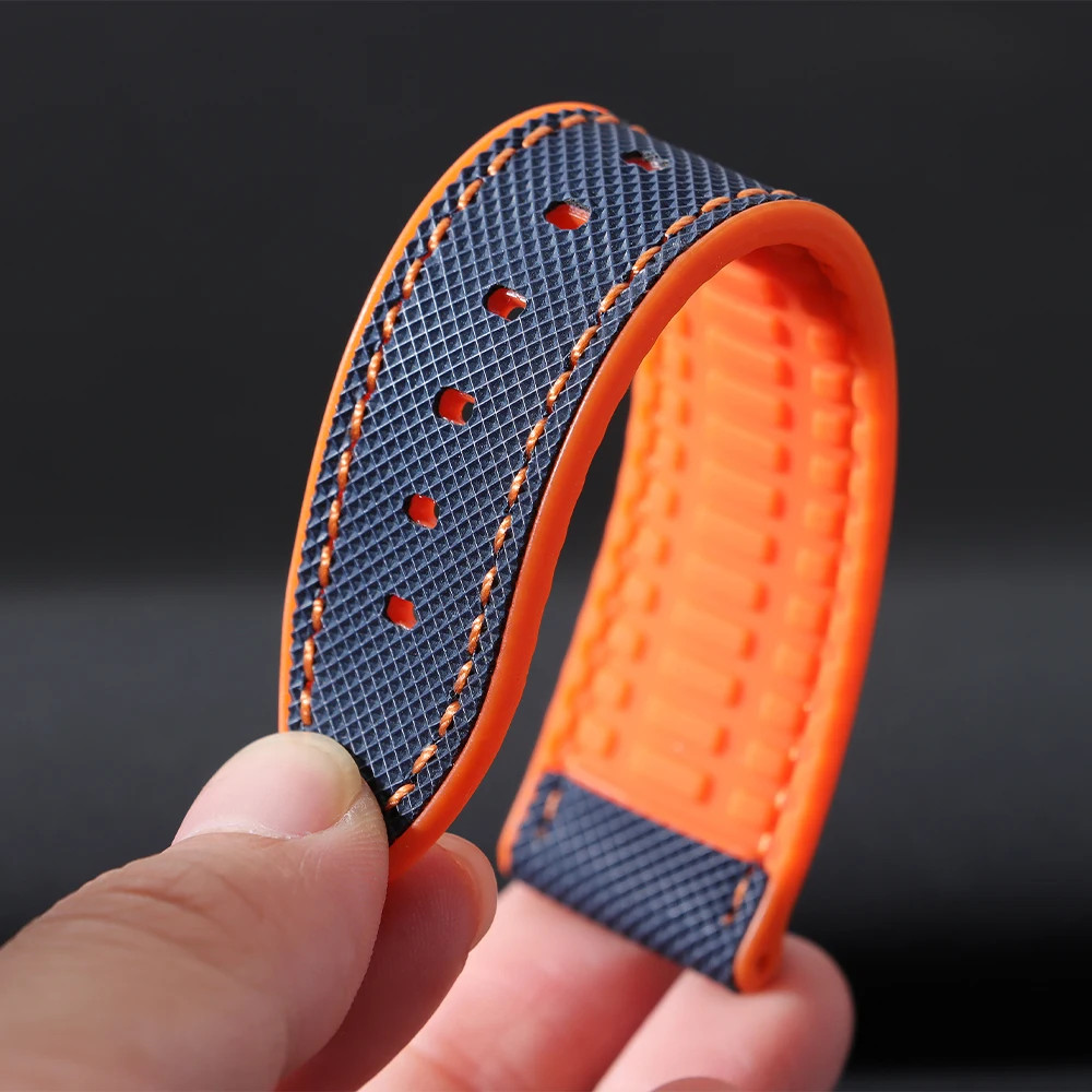 Nylon Rubber Strap 20-22mm Butterfly Buckle for IWC Tudor Seiko