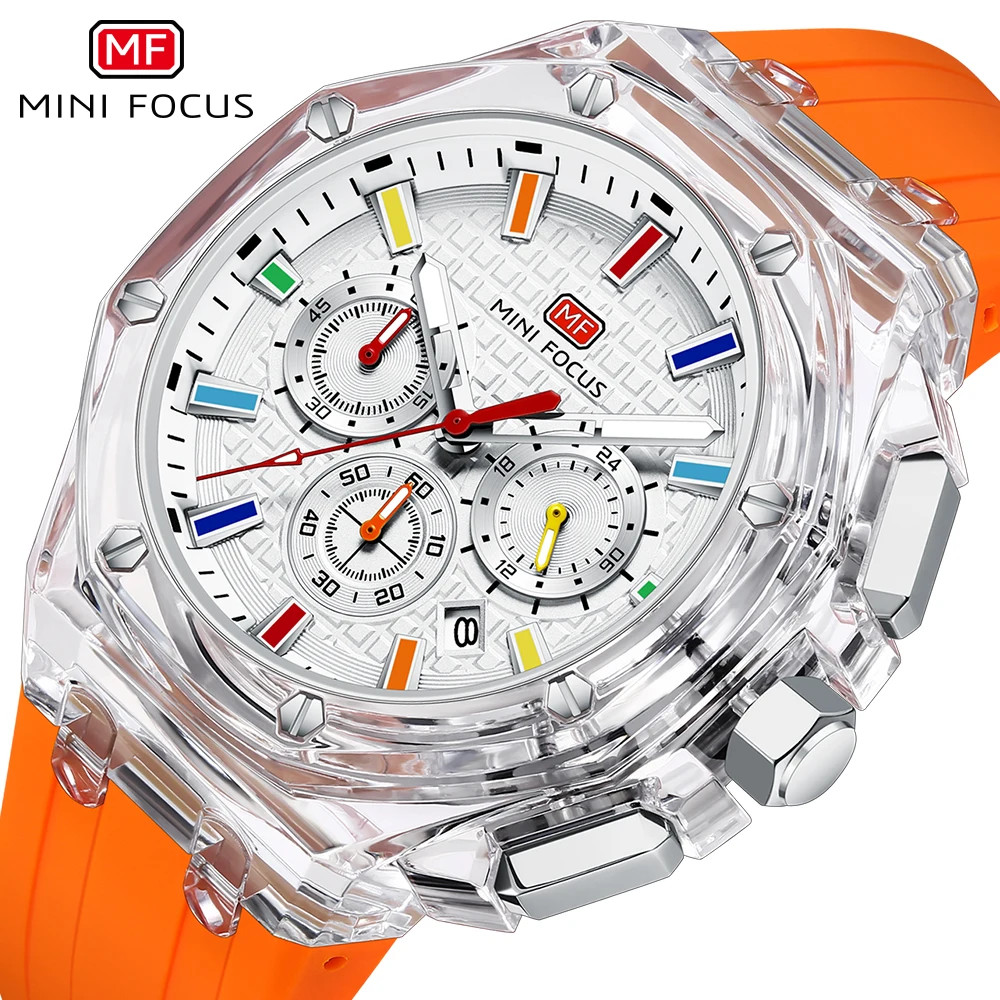 MINI FOCUS Fashion Multifunctional Quartz Watch for Calendar 24 Hours Display C