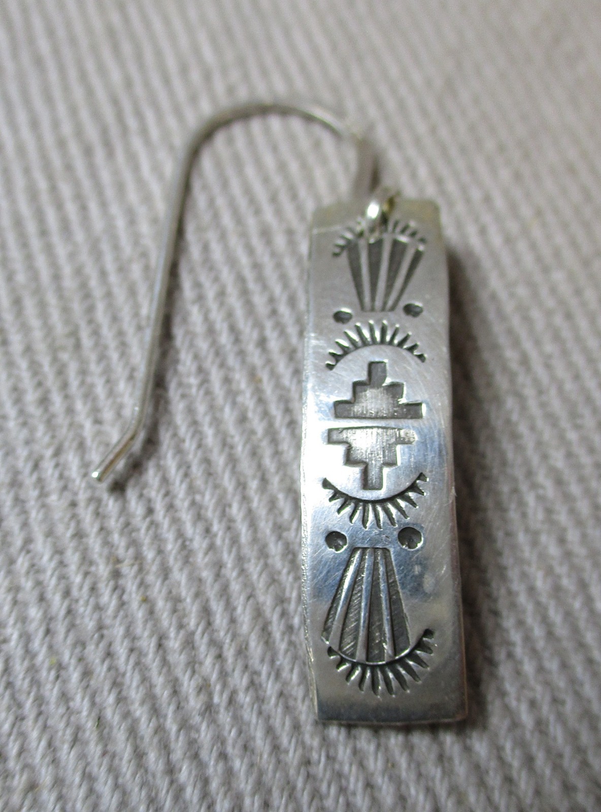 Single Only Dangle Earring Vintage Albert Lee Navajo Stamped Sterling Silver