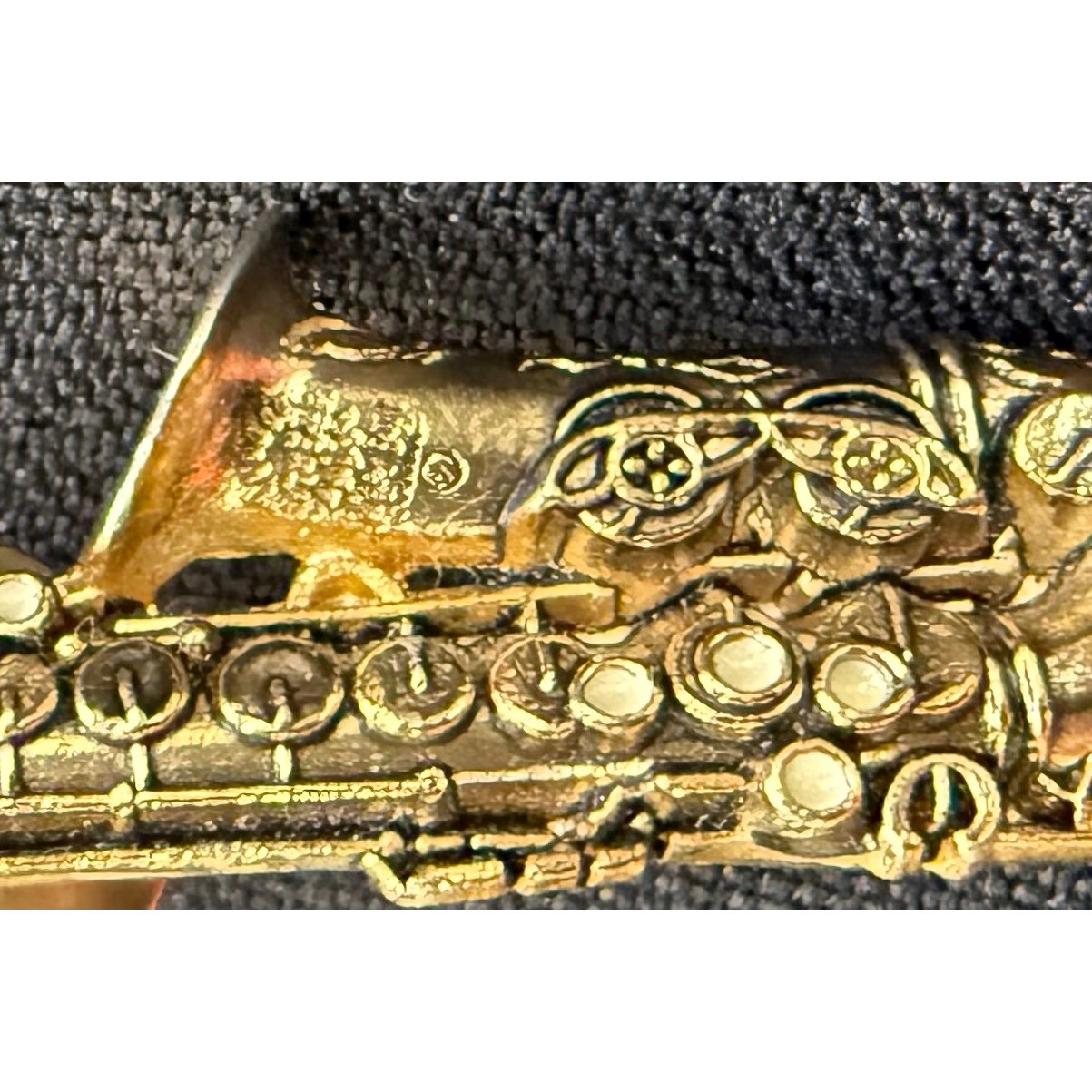 Vintage Future Primitive USA Saxophone Bar Pin Gold Tone Music Jazz