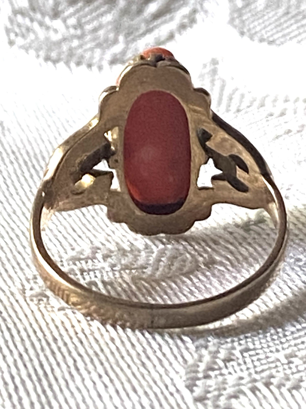 Antique Carved Coral Cameo 10k Ring 2-3 Grams