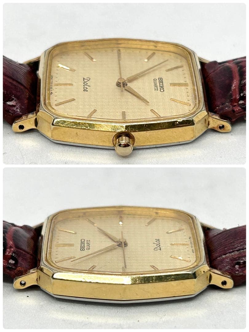 SEIKO Dolce 7731-5120 Gold Hexagon Men’s Qz Watch JAPAN Vintage 1985