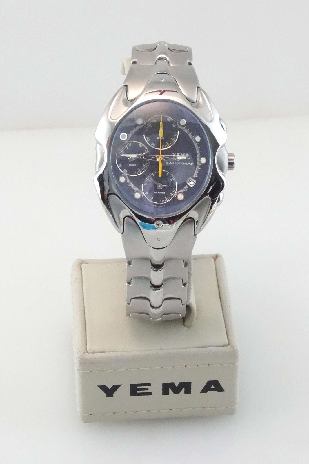 YEMA by Seiko YM-893 Mens Stainless-Steel Quartz Alarm-Chrono Watch NIB 10-ATM