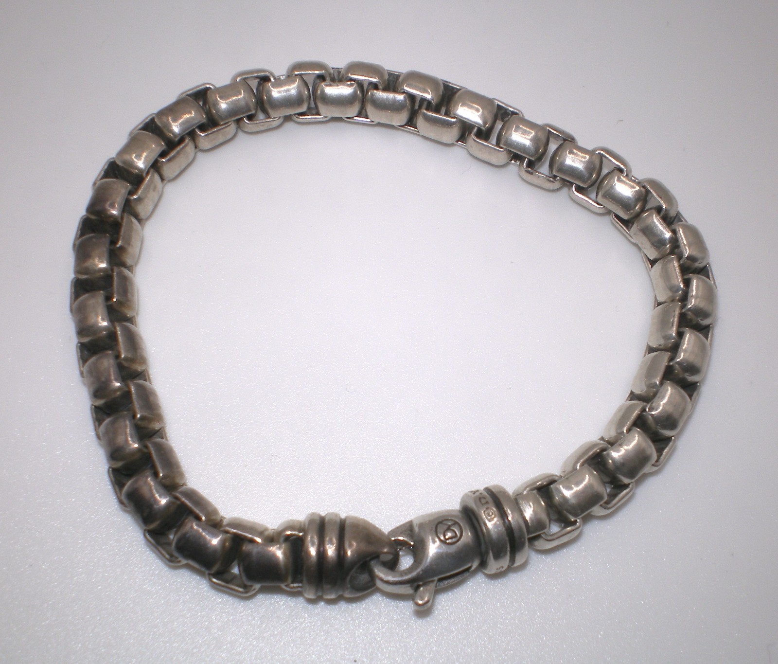 David YURMAN 925 Sterling Silver BOX Chain Bracelet & Pouch 5mm ~ 44.2 gram ~ 8″