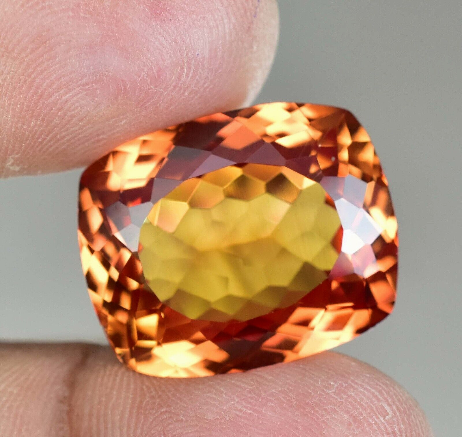 FLAWLESS Natural Padparadscha Sapphire 31.90 Ct Cushion Certified Loose Gemstone