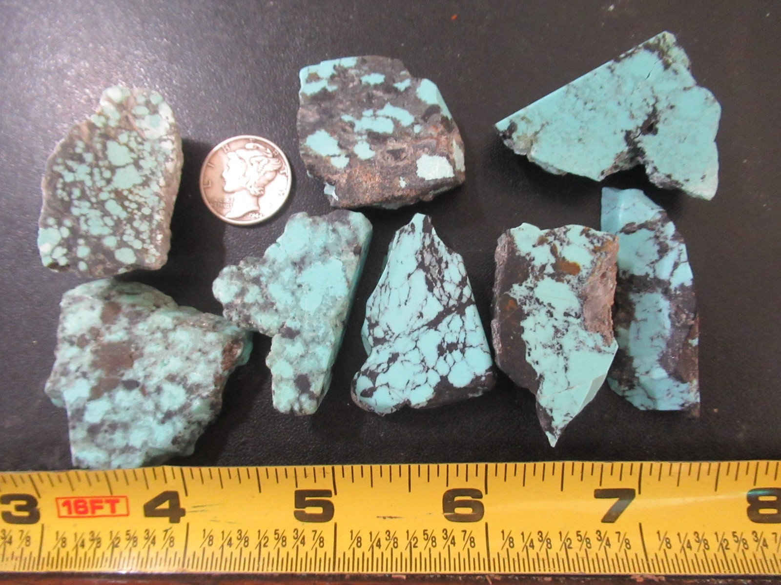 ARIZONA TURQUOISE SLABBED STONES 360tcw. 35mm X 25mm to 38mm X 29mm #832